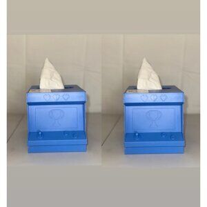 Bullseye Playground Blue Retro Video-game Console Cube Tissue Box Cover 2pc
